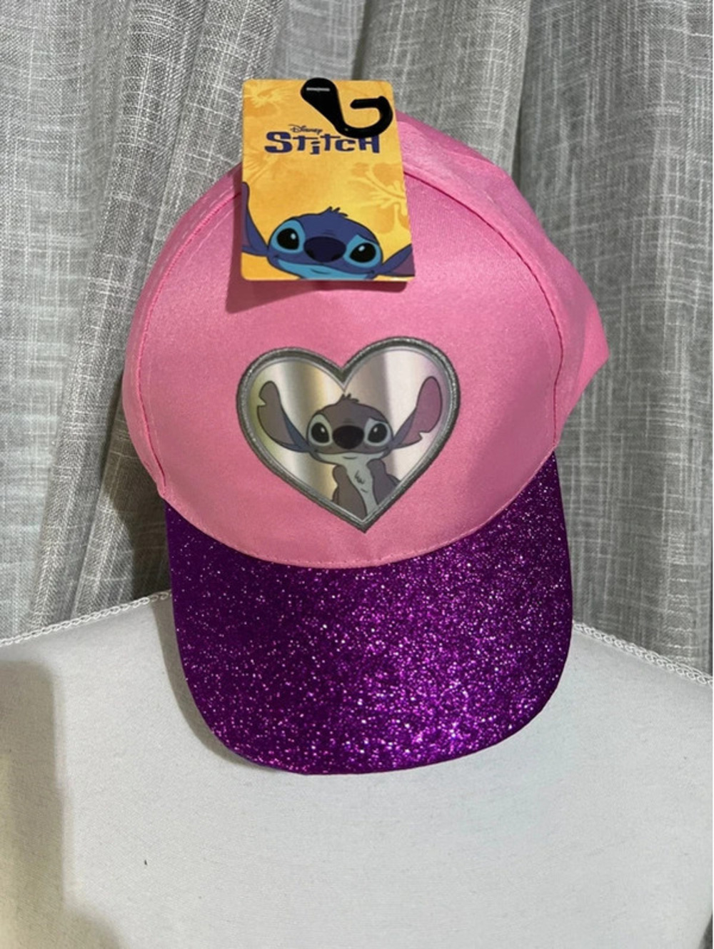 Disney Lilo & Stitch Pink and Purple Glitter Baseball Cap
